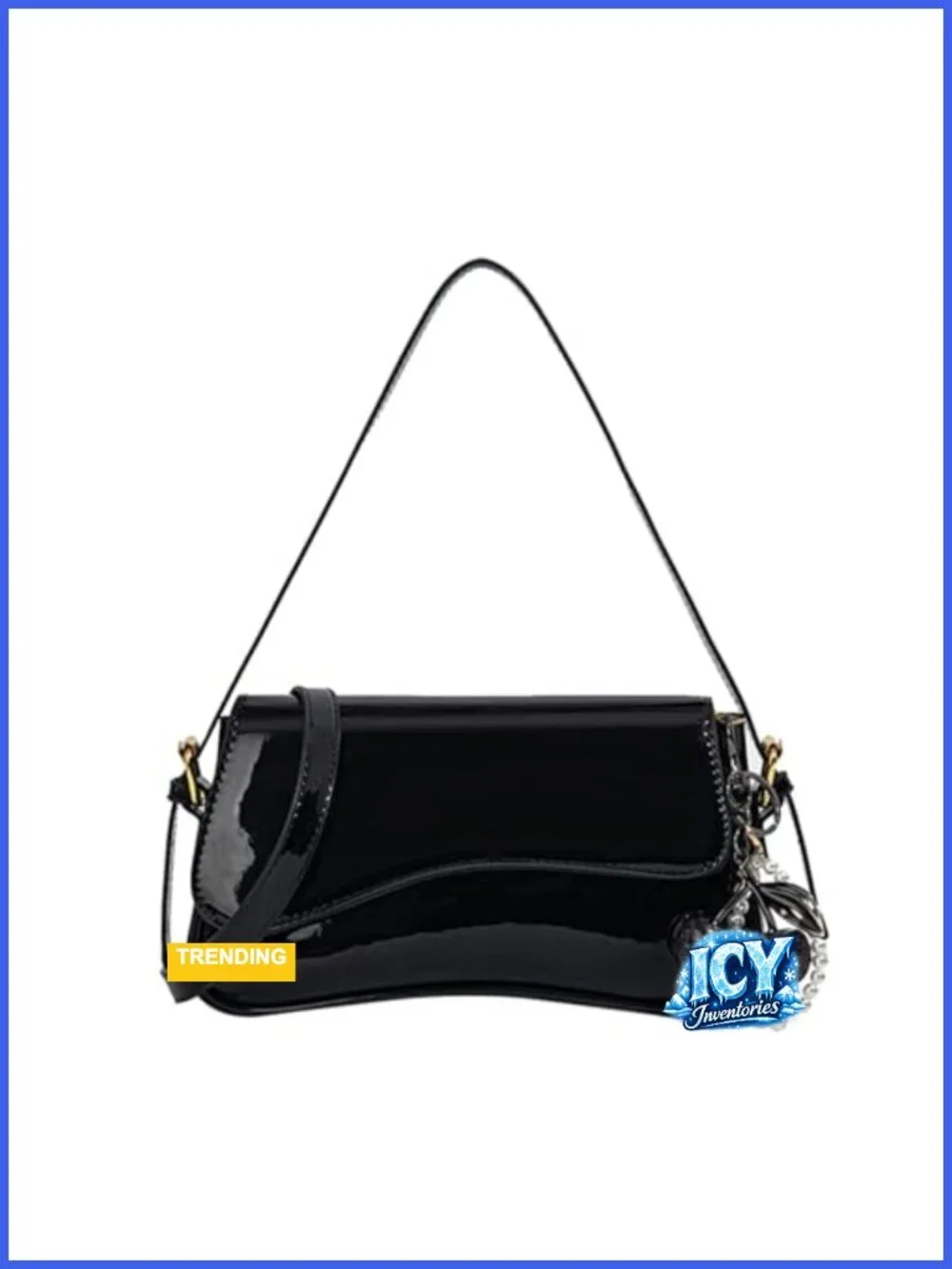 Faux Leather Hobo Bag with Cherry Pendant Crossbody Shoulder Bag Purse